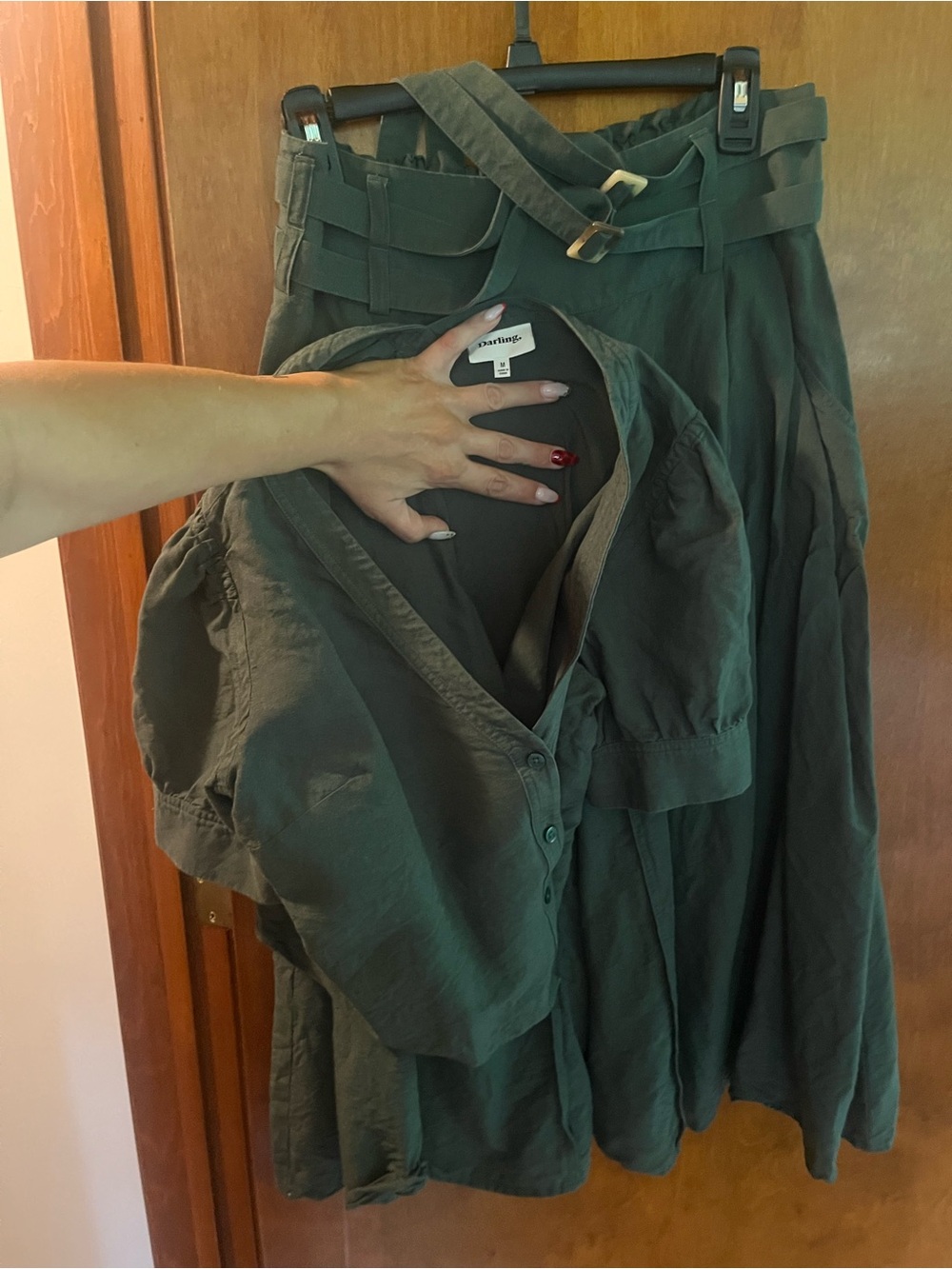 Olive Green Cotton-Linen Skirt Set from Darling Magazine’s capsule collection - Picture 3 of 3